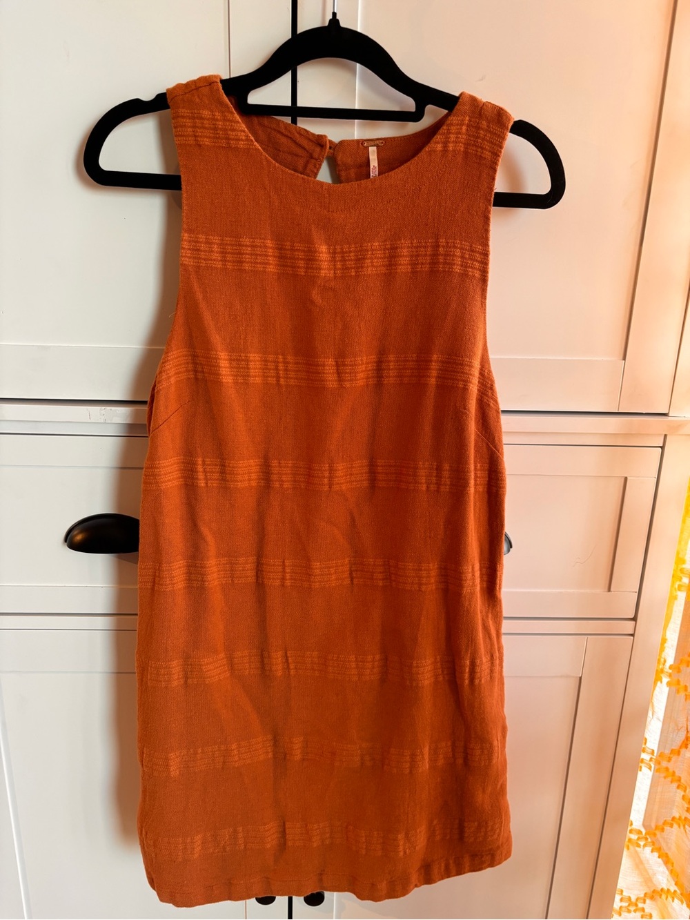 Free People Rust Orange Textured Sleeveless Mini Dress/Skort(fits S-M)